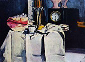 Сезанн Натюрморт Часы из чёрного мрамора 1870г